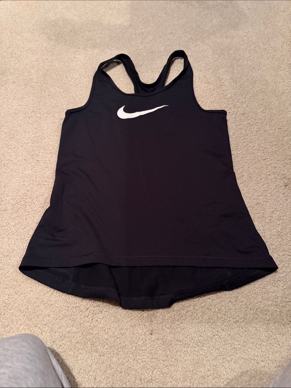 Nike Black Racerback Tank with White Swoosh
